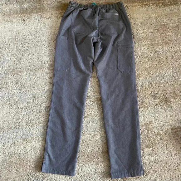 Figs Yola Scrub Pants Slim Leg Gray Turquoise: XS - Picture 9 of 11